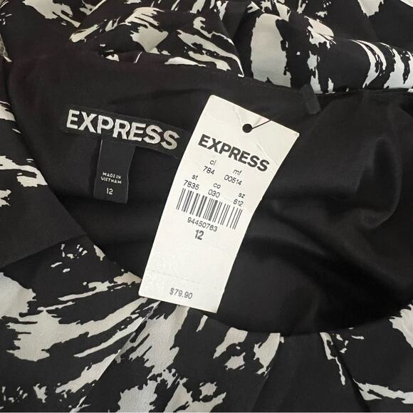 Express Black & White Dress Women’s 12 NEW - Picture 8 of 10